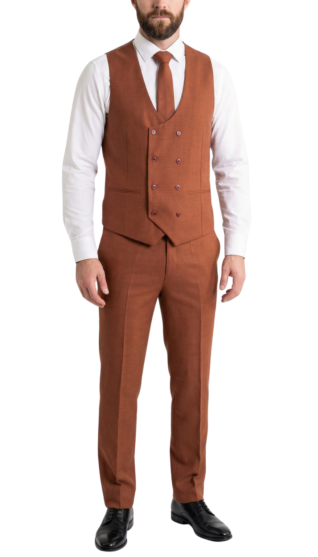 The Rockford, Cognac Three-Piece Peak Lapel Suit