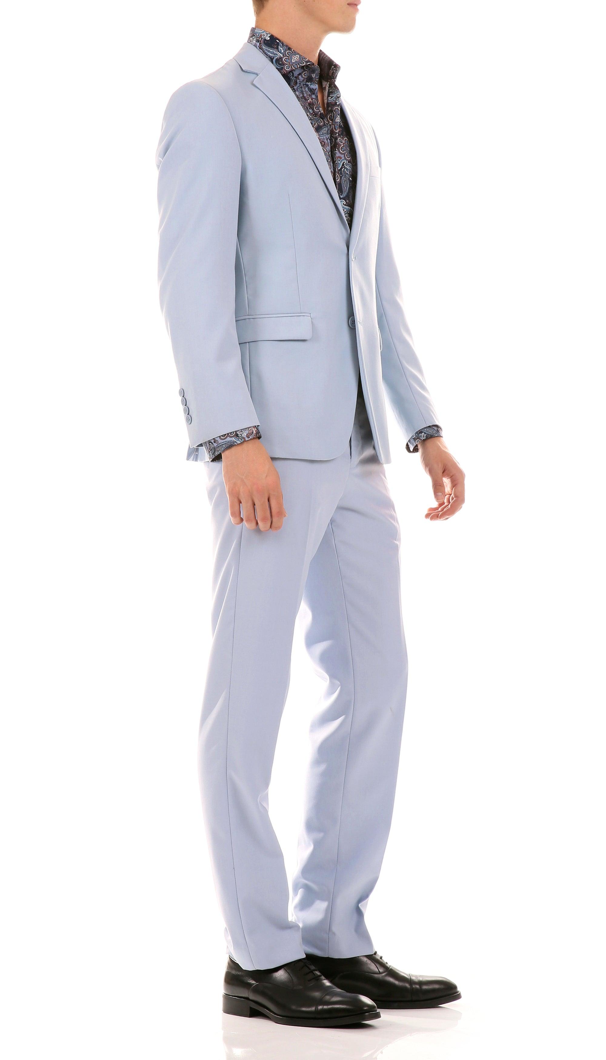 The Oslo, Cerulean Blue Slim Silhouette Suit
