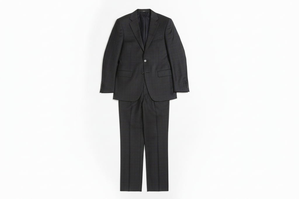 The Yves, Charcoal Plaid Wool Slim Suit