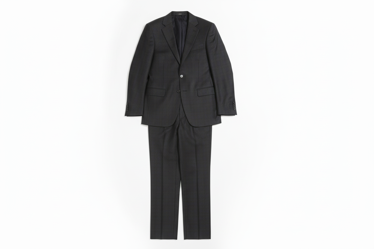 The Yves, Charcoal Plaid Wool Slim Suit