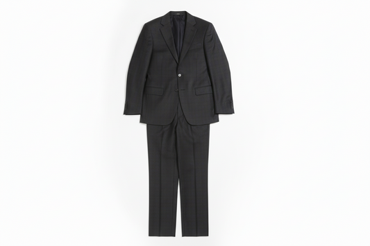 The Yves, Charcoal Plaid Wool Slim Suit